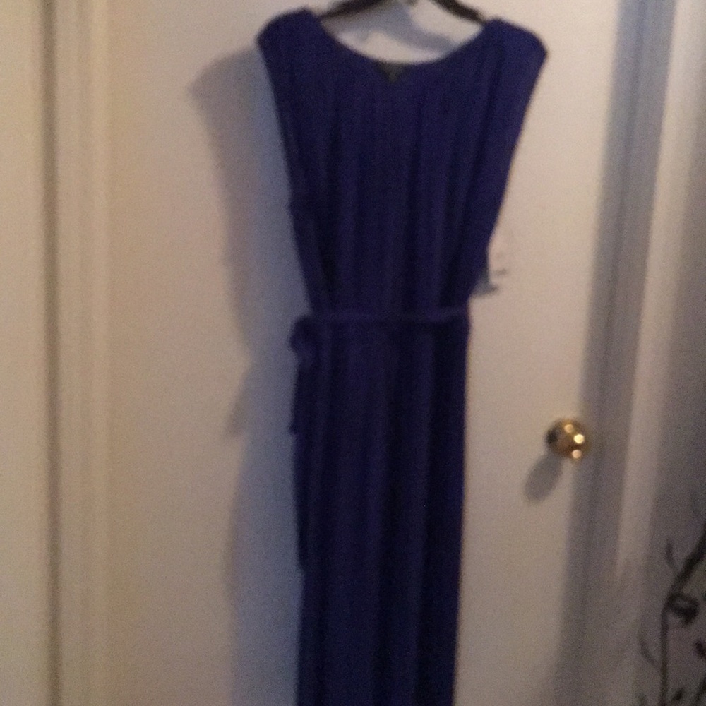 NWT Purple pleated sexy belted dress